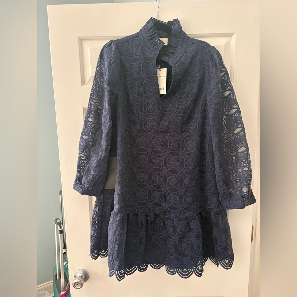 Tuckernuck Navy Organza Palmerson Dress